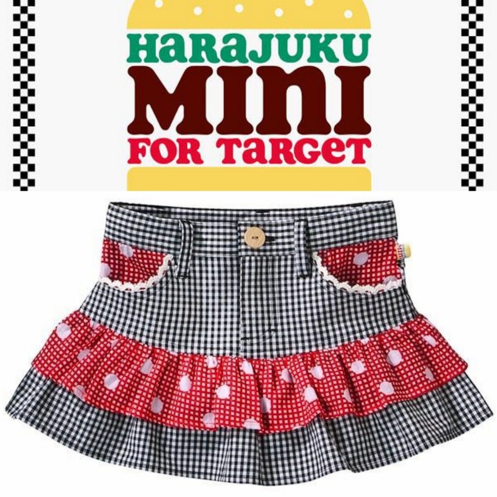 🆕️ Harajuku Mini For Target Plaid & Polka Dot Ruffle Mini Skirt